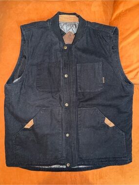 Legendary Whitetails Black XL Vest with Tan Pocket Trim